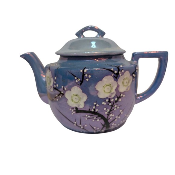 Tashiro Shoten Ltd Japanese Teapot - Hand Painted Cherry Blossoms - Lusterware - Picture 2 of 7
